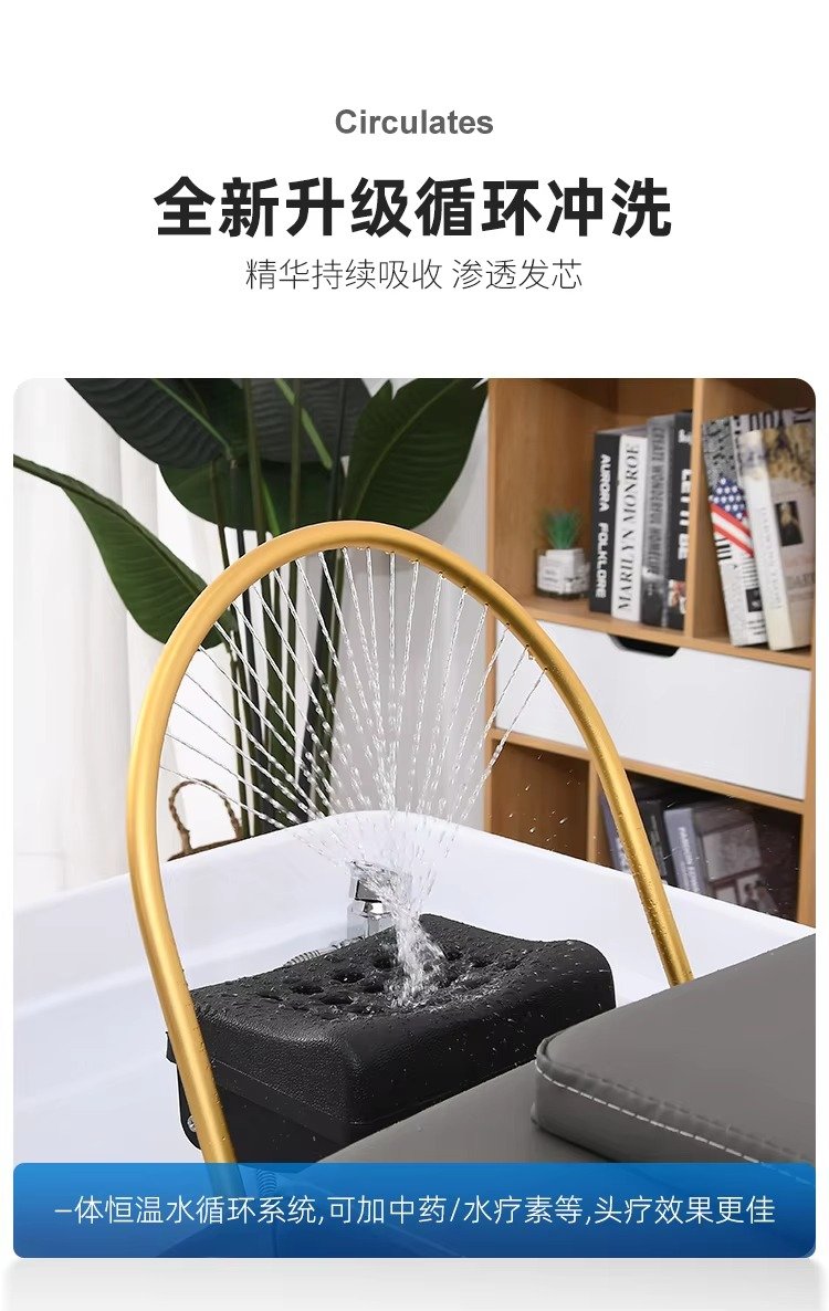 Modern Lay Down Hair Salon Washing Bed Barber Shop Thai Style Salon Shampoo Chair with Salon Sink