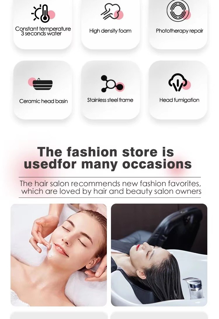 Wholesale Barber Shop Furniture Lay Down Head Spa Therapy Washing Bed Modern Thai Style Massage Shampoo Chair With Foot Bath