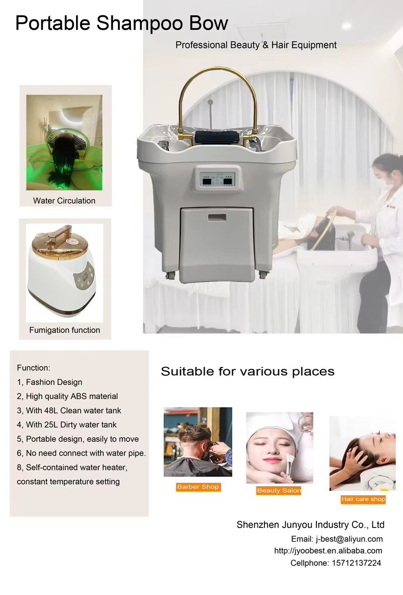 Modern Design New Model Portable Shampoo Basin Salon Hair Wash Sink with Water Tank for Smart Home Use