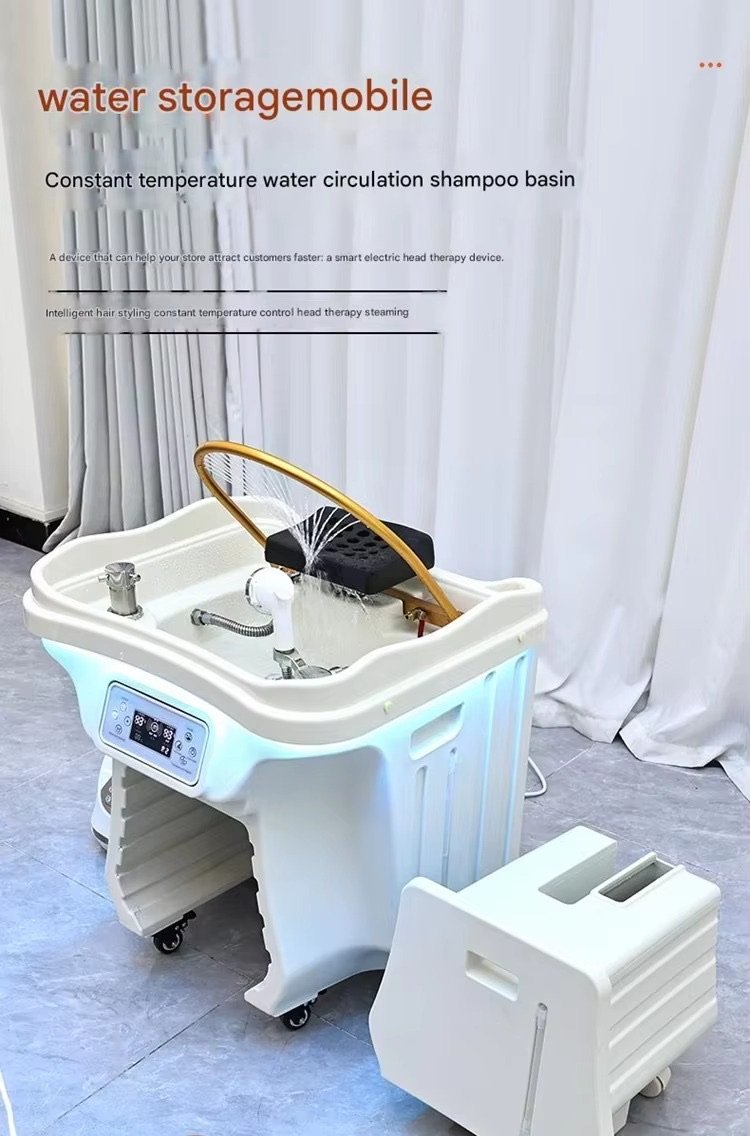 New Model Portable Head Spa Sink Water Therapy Thai Massage Shampoo Tank With Water Storage Beauty Salon Shampoo Basin