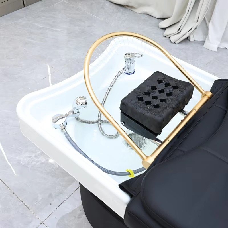 Japan Head Spa Equipment Black Shampoo Bed Spa Head Water Therapy Hair Washing Basin Bed Head Spa