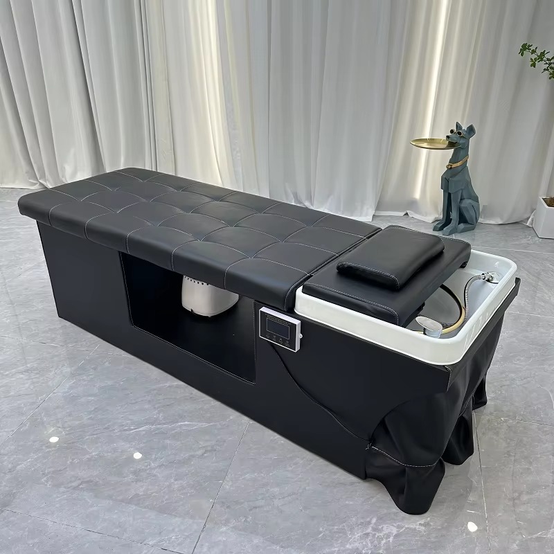 Modern Thai Spa Head Water Therapy Treatment Lay Down Washing With Foot Basin Massage Chair Salon  Shampoo Bed