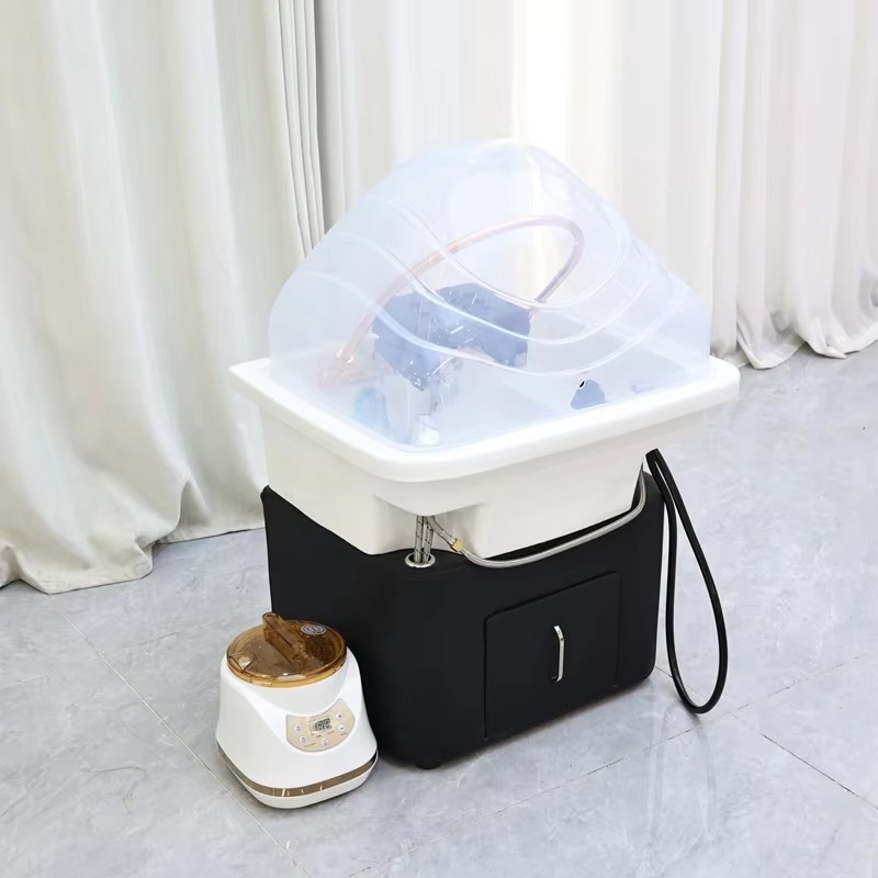 Mobile Portable Shampoo Wash Basin Bowl Station Salon Furniture Scalp Treatment Shampoo Sink With Spa Head Water Therapy