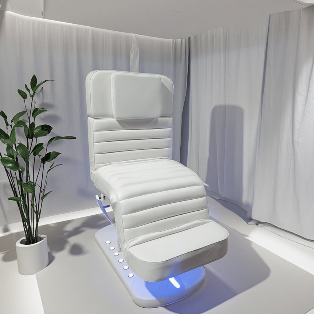 Design 3 Motors Electric Facial Spa Lash Bed Luxury Modern Full White ... - Massage Bed | Nova Spa Equipment