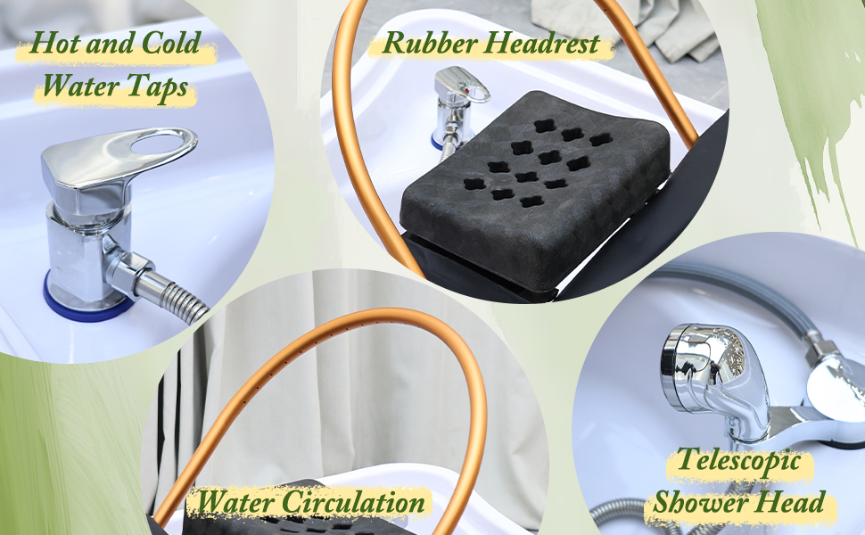 Professional Head Spa Equipment, Japanese Head Spa Bed, Shampoo Massage Bed, Massage Table with Water Circulation System, for Spa Beauty Salon Barber (C)