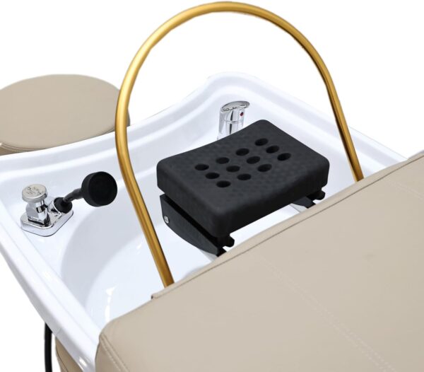 Head spa bed with U-shape water massage shampoo backwash unit