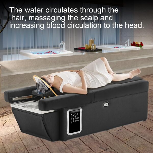 Massage bed with shampoo bowl, professional head spa and backwash station