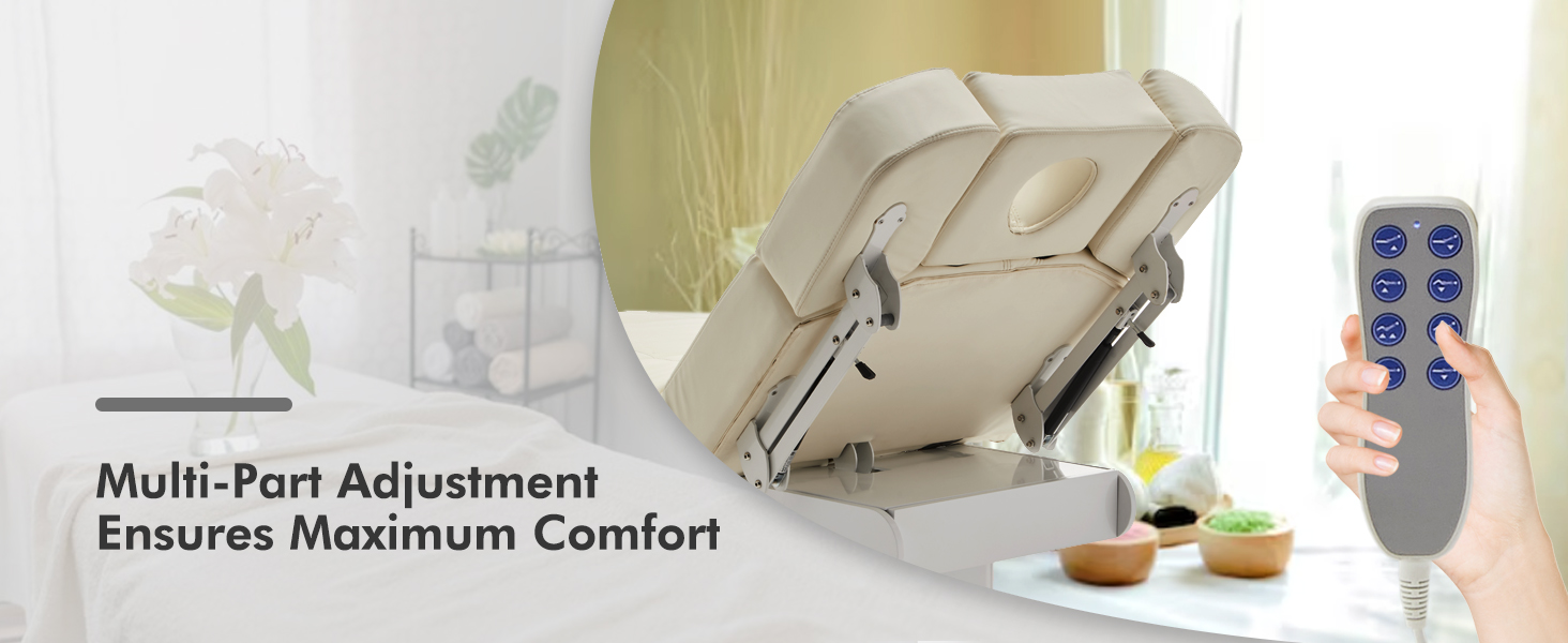 Artist hand 3 Motor Full Electric Spa Facial Beauty Bed Tattoo Medical Treatment Table Aesthetic Chair with Thermal Heated & Armrest for Salon Esthetician Doctor Podiatry