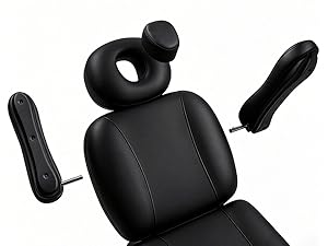 Oakvera Fully Electric Massage Table with 3 Motors, Professional Esthetician Bed with LED Light, Height, Length & Angle Adjustable Beauty Spa Bed for Facial & Medical, Stool Included, Black