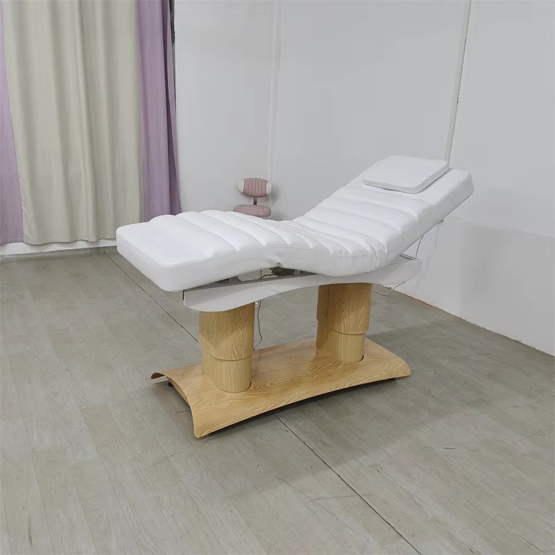 Modern Simple Salon Furniture Massage Table and Bed Luxury 4 Motors Electric Adjustable White Facial Lash Beauty Bed with Lights
