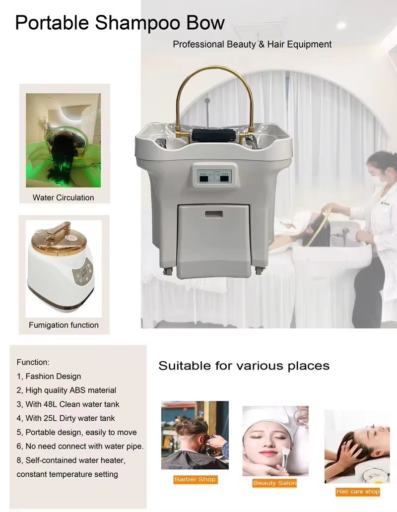 Hot Selling Modern Salon Spa  Shampoo Basin and Waterproof Portable Sink with Eco-Friendly Features for Commercial Use