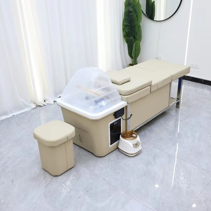 Thai Wash Basin Shampoo Beds 90L Water Tank Hair Washing Hair Spa Shampoo Massage Bed Heated Head Water Therapy Shampoo Bed