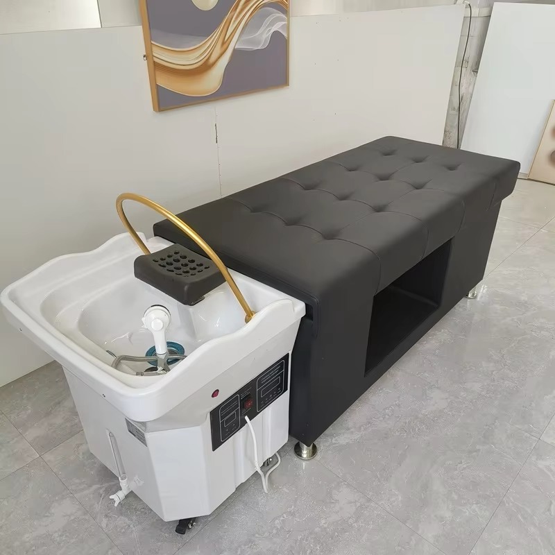 Modern Design Portable Hair Salon Shampoo Sink Bowl Mobile Hair Wash Basin with Water Tank Japanese Head Spa Bed Steamer