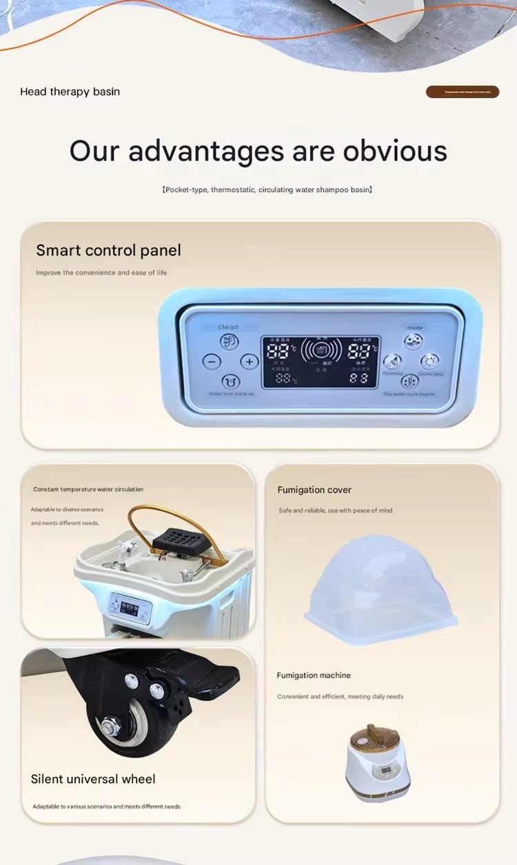 New Model Portable Head Spa Sink Water Therapy Thai Massage Shampoo Tank With Water Storage Beauty Salon Shampoo Basin