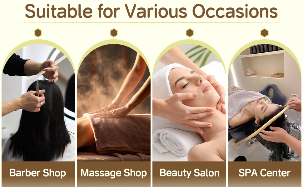 Head Spa Bed, Head Care Shampoo Bed with Acrylic Shampoo Bowl, Multi-Functional Massage Table, Supports Fumigation and Light Therapy, for Barber, Thai Massage Beauty Salon (Plastic Frame)