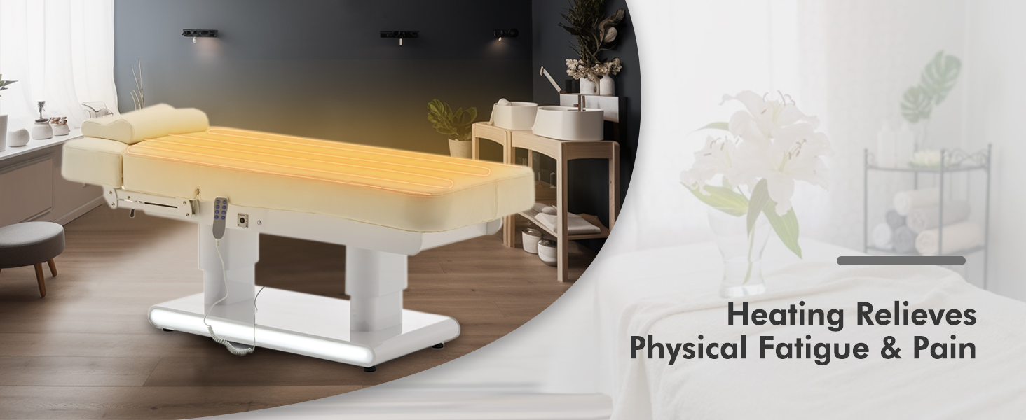 Artist hand 3 Motor Full Electric Spa Facial Beauty Bed Tattoo Medical Treatment Table Aesthetic Chair with Thermal Heated & Armrest for Salon Esthetician Doctor Podiatry