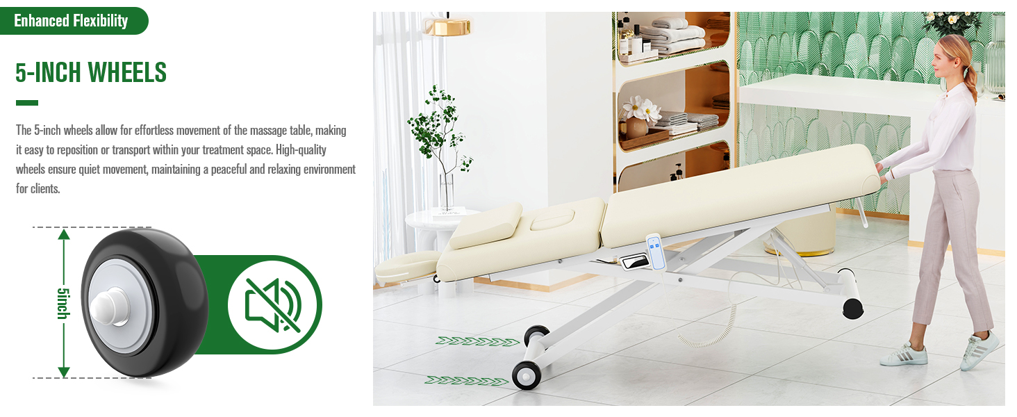 Electric Massage Table, Electric Lift Motor Height adjustable and Manual Backrest Adjustable Angle for Treatment Medical Spa Facial Bed Beauty Bed Massage Bed and More - 31.2 Wide x 75 Long - White