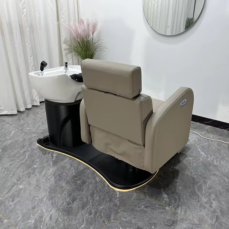 Modern Beauty Salon Furniture Electric Shampoo Bed Luxury Rotatable Saloon Washing Sink with Chair for Sales