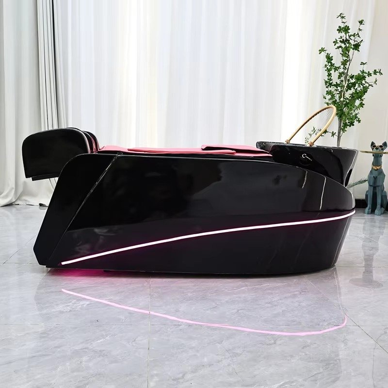 Modern Fiberglass Frame Electric Massage Shampoo Bed Luxury Head Therapy Washing Bed with Water Circulation and Steamer