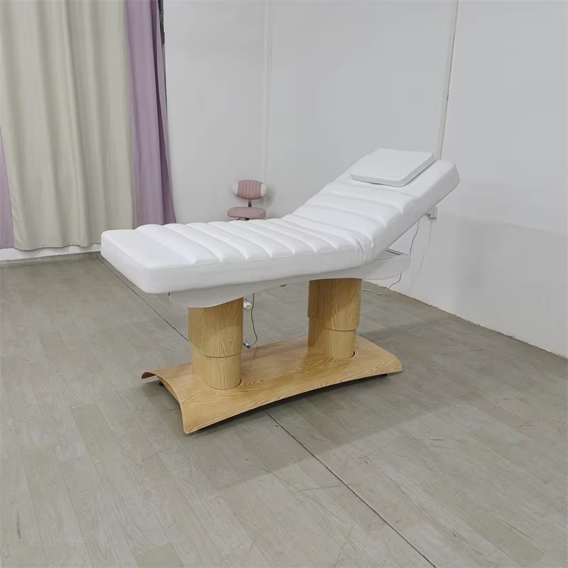 Modern Simple Salon Furniture Massage Table and Bed Luxury 4 Motors Electric Adjustable White Facial Lash Beauty Bed with Lights