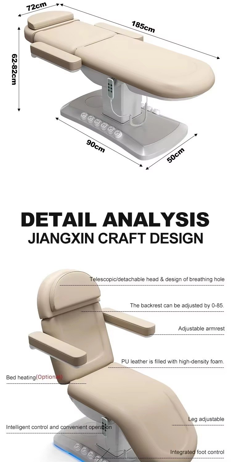 High End Beauty Salon Furniture Foot Control Extension Massage Table Modern Luxury 3 Motors Electric Facial Spa Cosmetic Bed