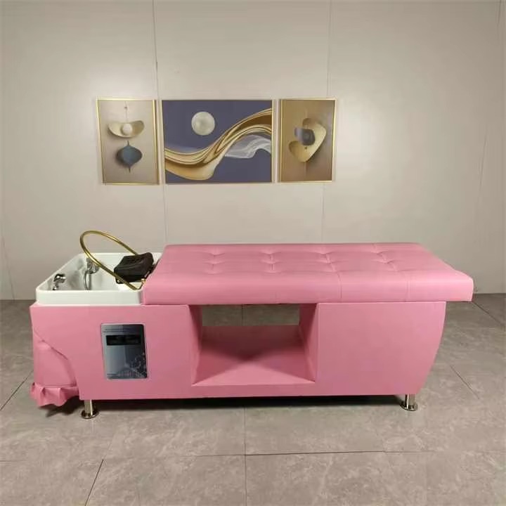 Professional Head Spa Hair Salon Station With Head Spa Equipment Massage Table Ceramic Shampoo Basin Water Therapy