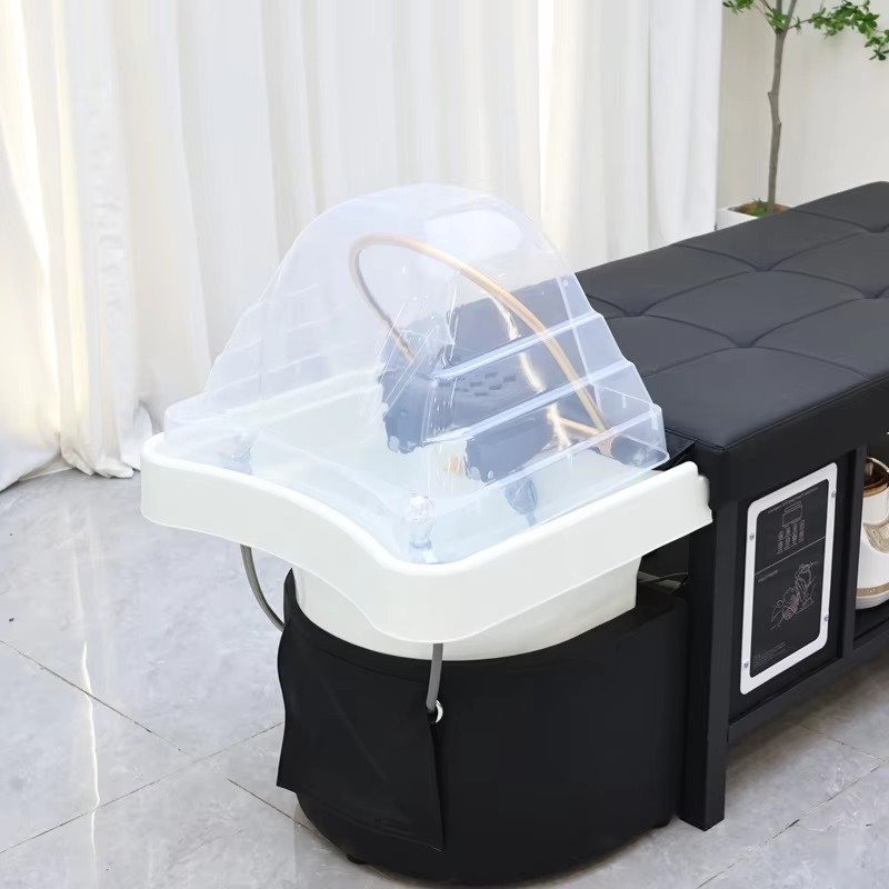 Japan Head Spa Equipment Black Shampoo Bed Spa Head Water Therapy Hair Washing Basin Bed Head Spa