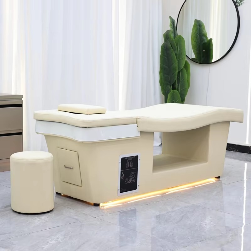 Modern Design Ergonomic Japanese Head Spa Thai Massage Bed with Durable Curved Basin for Salon