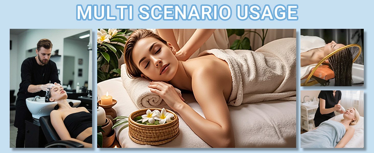 Head Spa Bed Head Spa Equipment with Steamer & Water Circulation System, Shampoo Bed Scalp Care Massage Table for Barbershop, Salon Station, Massage Parlor