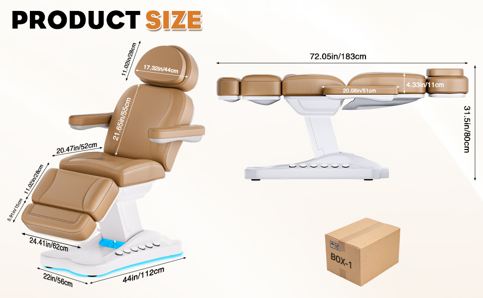 esheno Full Electrical Aesthetic Tattoo Facial Beauty Bed with 3 Motors, 200W Adjustable Spa Table with Remote Control, 550LBS Weight Capacity for Podiatry, Aesthetic Salon & Clinic Services, Brown