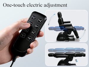 Qnoxlim Full Electric Massage Table with Lift,Whole Piece 3 Motor Professional Facial Bed for Estheticians, Spa & Waxing, Heavy-Duty Adjustable Massage Bed for Physical Therapy (Black)