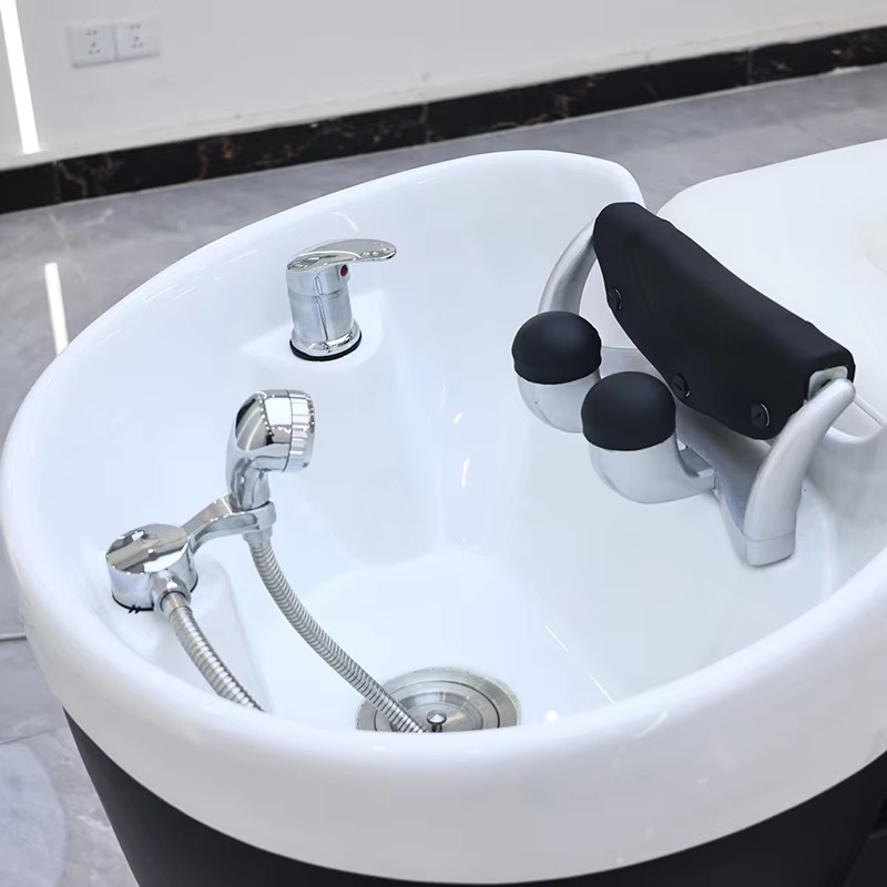 Modern Rotation Barber Shop Furniture Washing Bed Luxury Multifunction Reclining Electric Head Spa Shampoo Chair with Lights