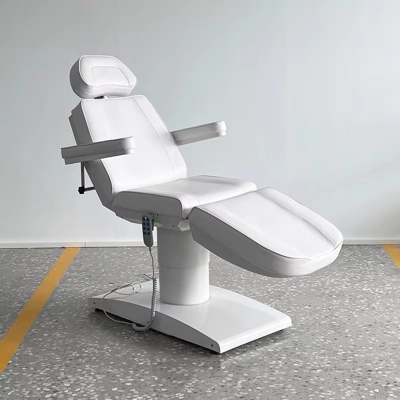 Moderrn Beauty Salon Furniture Full White 4 Motors Electric Facial Spa Massage Table Luxury Adjustable Rotation Cosmetic Bed