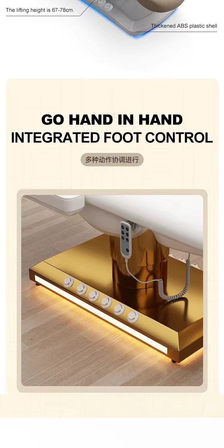 High End Beauty Salon Furniture Foot Control Extension Massage Table Modern Luxury 3 Motors Electric Facial Spa Cosmetic Bed