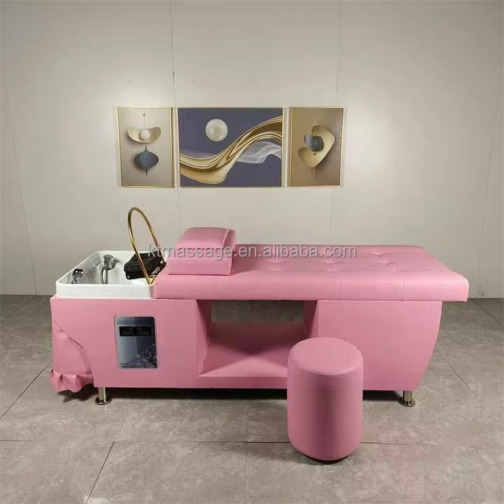 Professional Head Spa Hair Salon Station With Head Spa Equipment Massage Table Ceramic Shampoo Basin Water Therapy