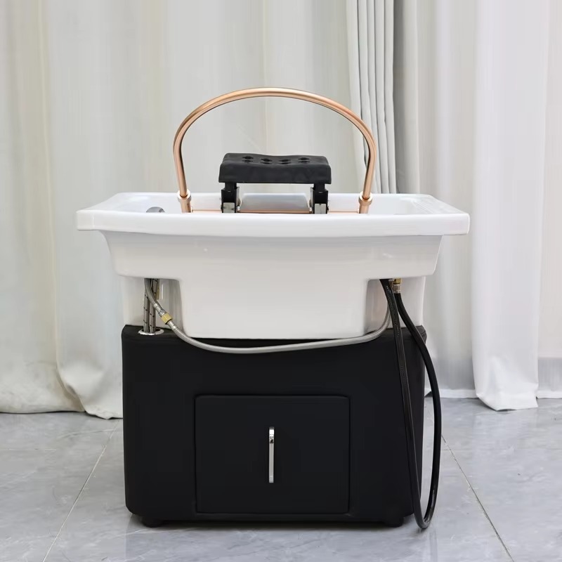 Mobile Portable Shampoo Wash Basin Bowl Station Salon Furniture Scalp Treatment Shampoo Sink With Spa Head Water Therapy