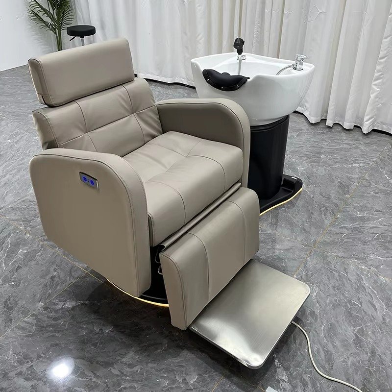 Modern Beauty Salon Furniture Electric Shampoo Bed Luxury Rotatable Saloon Washing Sink with Chair for Sales