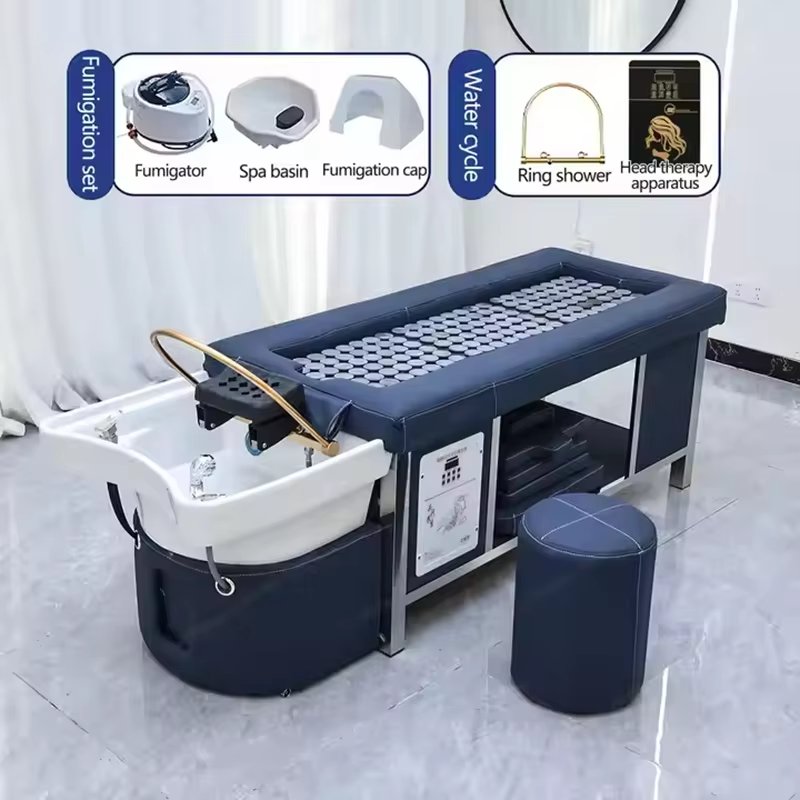 Modern Beauty Salon Furniture Multifunction Moxibustion Massage Hair Washing Chair Thai Head Spa Physical Therapy Shampoo Bed