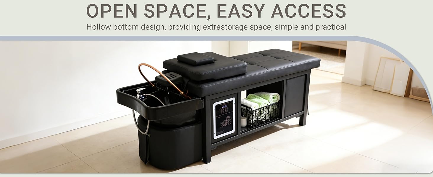 Head Spa Equipment Shampoo Bed Supports Water Circulation｜Fumigation｜Light Therapy Massage Table for Spa Beauty Salon