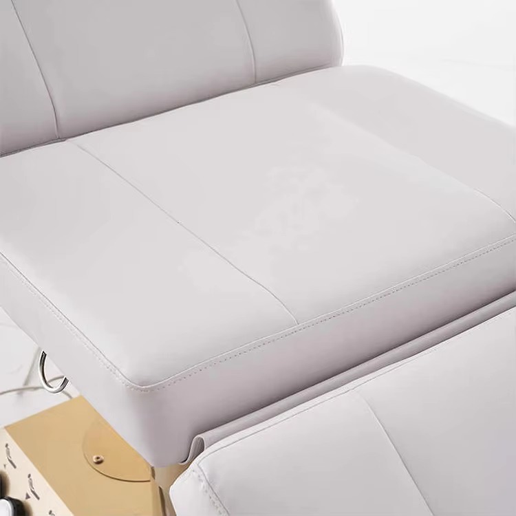 Modern White Leather Salon Furniture Massage Table and Bed Luxury 4 Motors Electric Facial Spa Bed with Foot Control