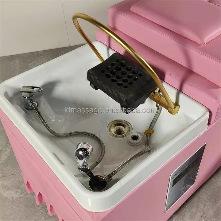 Professional Head Spa Hair Salon Station With Head Spa Equipment Massage Table Ceramic Shampoo Basin Water Therapy