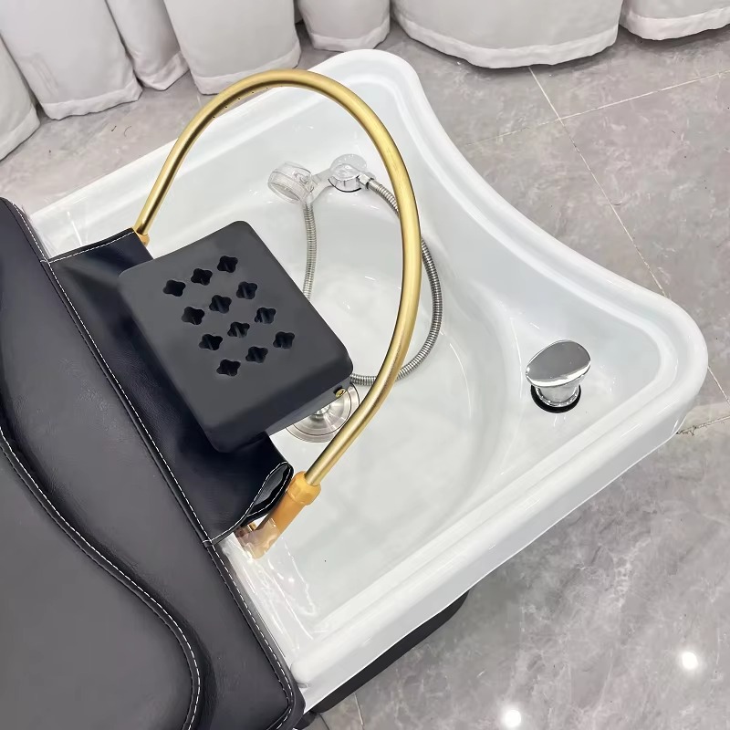 Modern Thai Spa Head Water Therapy Treatment Lay Down Washing With Foot Basin Massage Chair Salon  Shampoo Bed