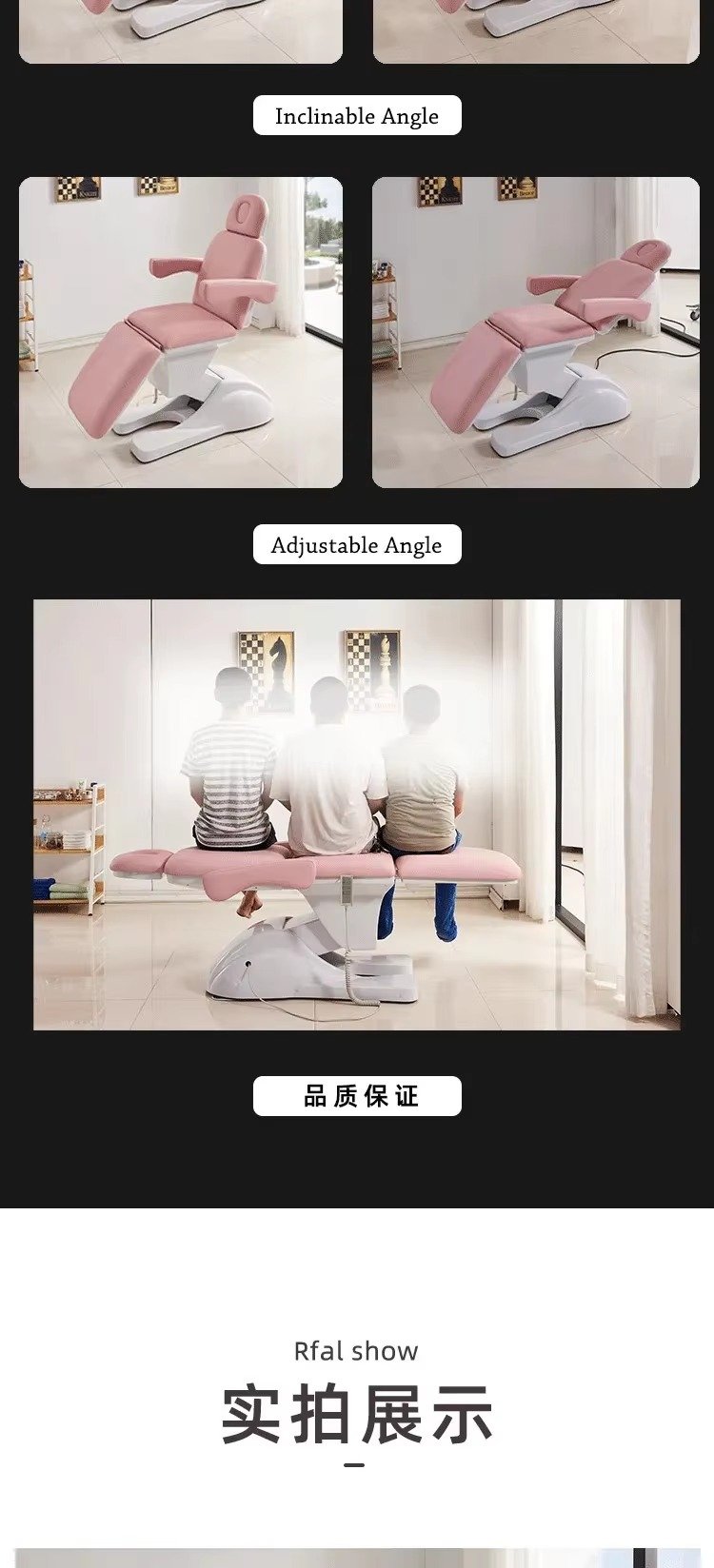 Hot Sale White Salon Furniture Massage Table 3 4 Motors Electric Facial Physical Therapy Bed with Stool and Salon Trolley