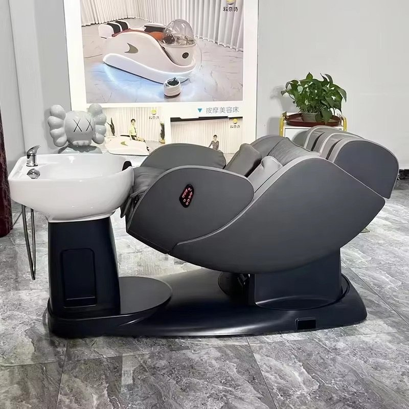 Luxurious Full Body Massage Washing Chair Bed Modern Multifunction Head Therapy Shampoo Chair with Water Circulation