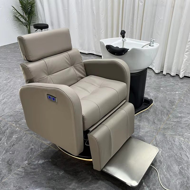Modern Beauty Salon Furniture Electric Shampoo Bed Luxury Rotatable Saloon Washing Sink with Chair for Sales