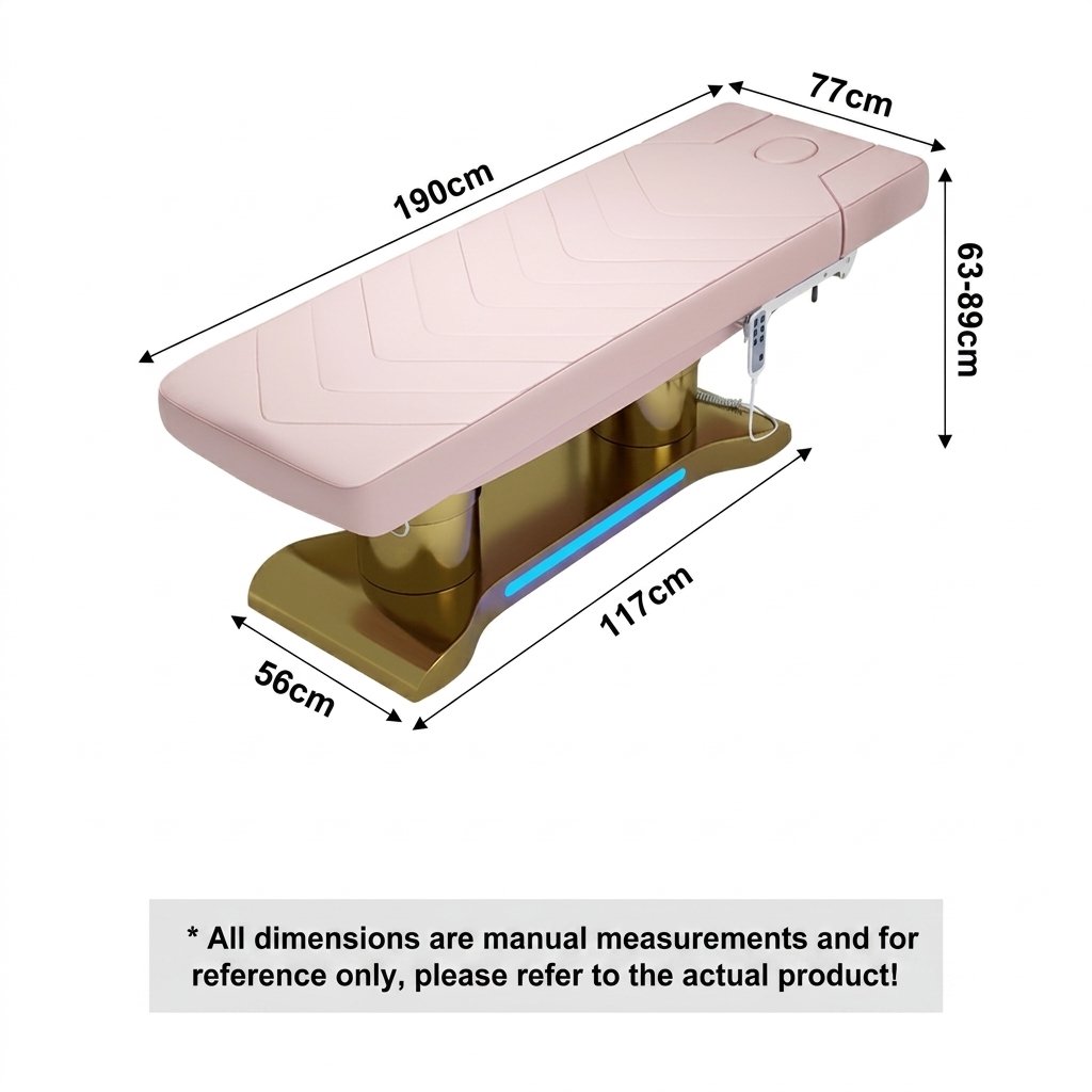 Wholesale Wide Massage Bed Height Adjustable 4-motor Table Beauty Bed Memory Foam Facial Chair Facial Bed Beauty Parlour Salon