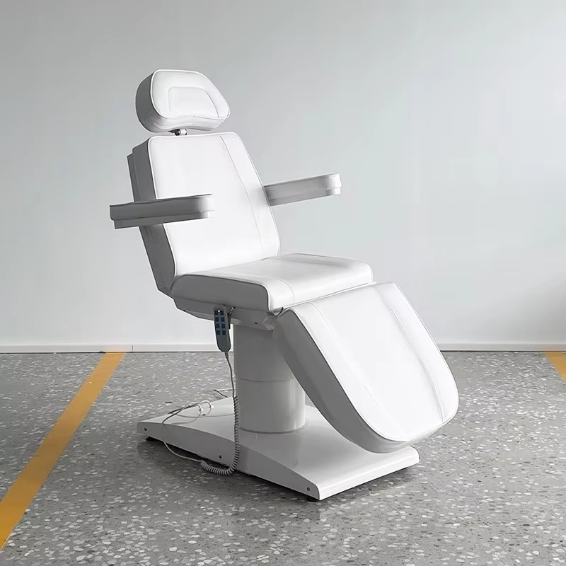 Moderrn Beauty Salon Furniture Full White 4 Motors Electric Facial Spa Massage Table Luxury Adjustable Rotation Cosmetic Bed