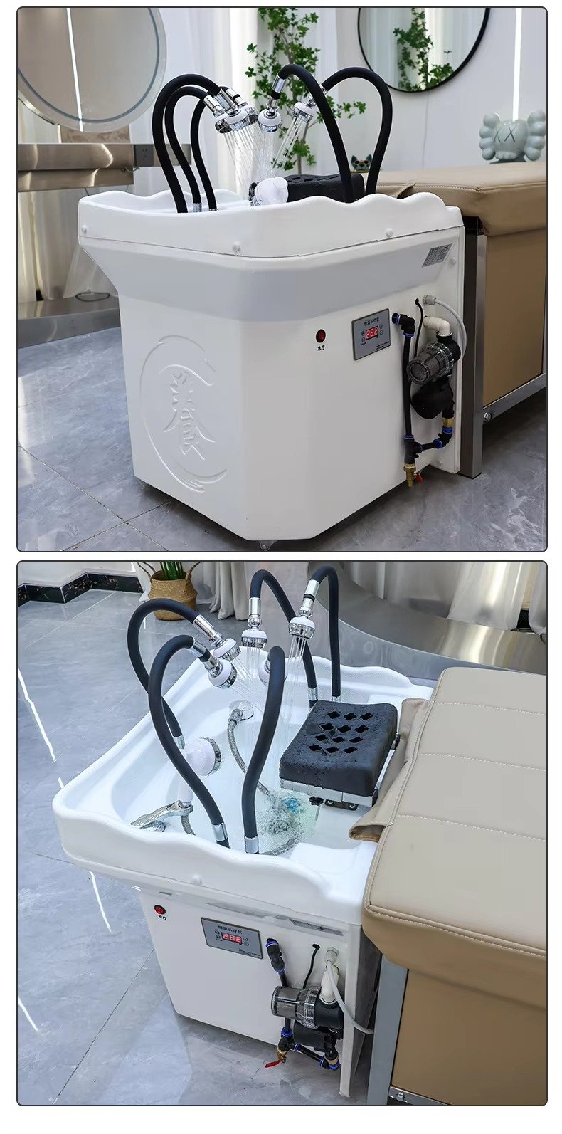 Factory Outlet Korean Hair Salon Spa Bowl Water Recycling Shampoo Bed Head Spa Equipment Shampoo Portable Shampoo Sink for Sale