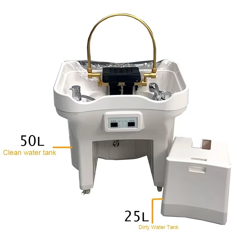 Modern Design New Model Portable Shampoo Basin Salon Hair Wash Sink with Water Tank for Smart Home Use