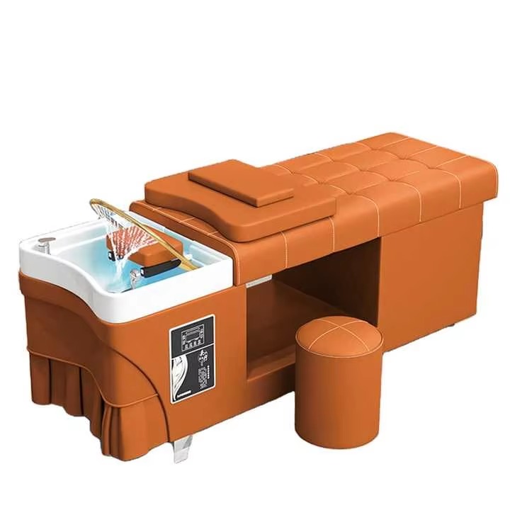 Professional Head Spa Hair Salon Station With Head Spa Equipment Massage Table Ceramic Shampoo Basin Water Therapy